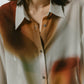 flower print sheer shirt/blue - KNUTH MARF