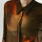 flower print sheer shirt/brown - KNUTH MARF