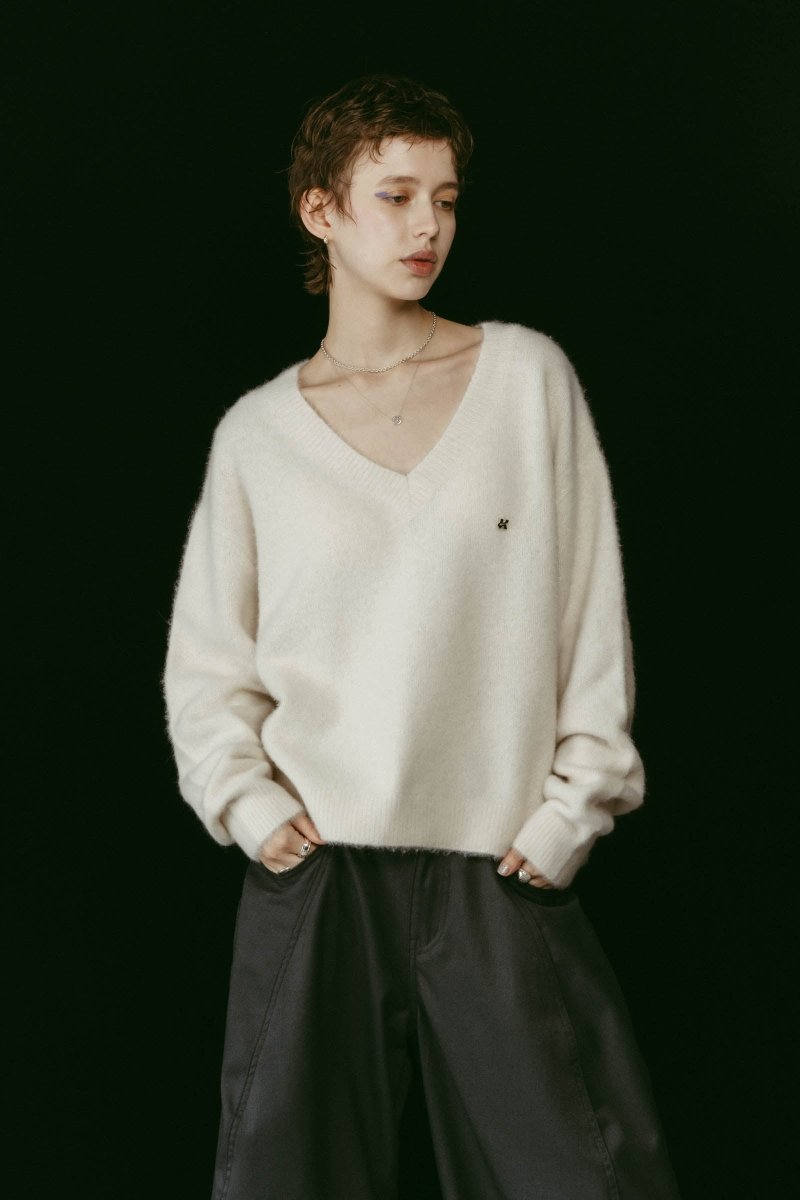 fox v - neck knit - special edition/4color - KNUTH MARF