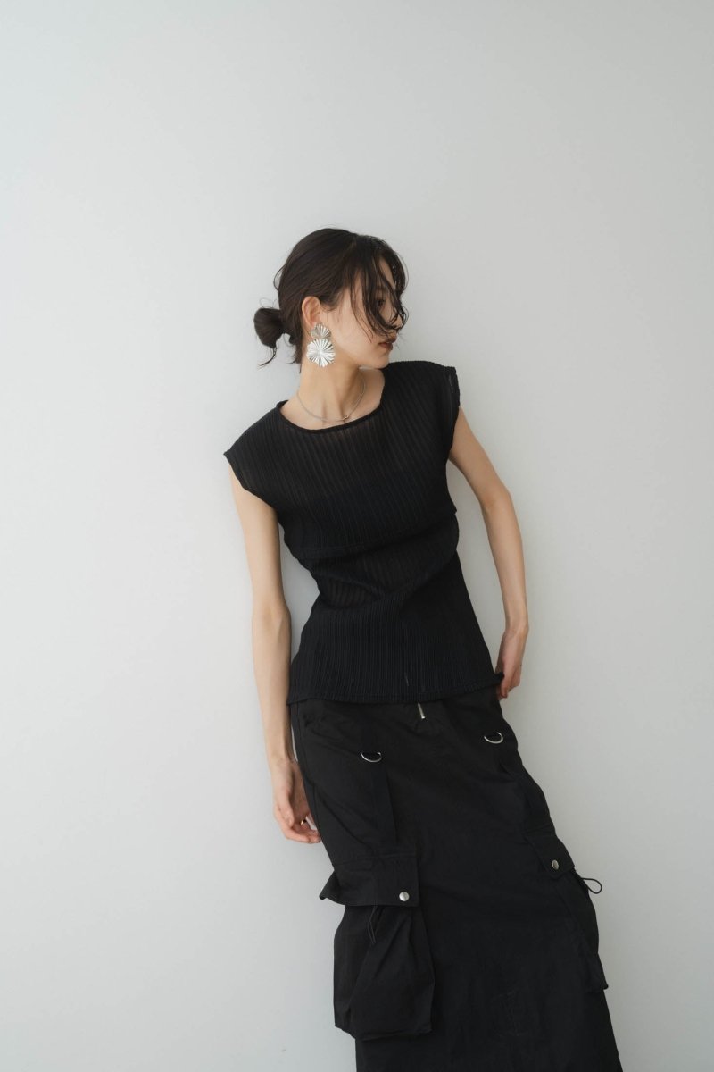 french sleeve ribbed tops/2color - KNUTH MARF