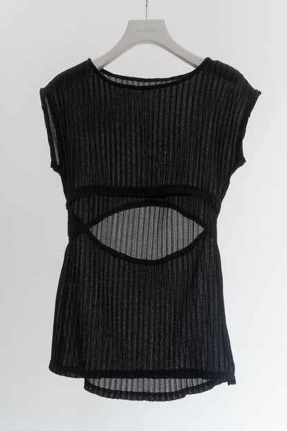 french sleeve ribbed tops/2color - KNUTH MARF