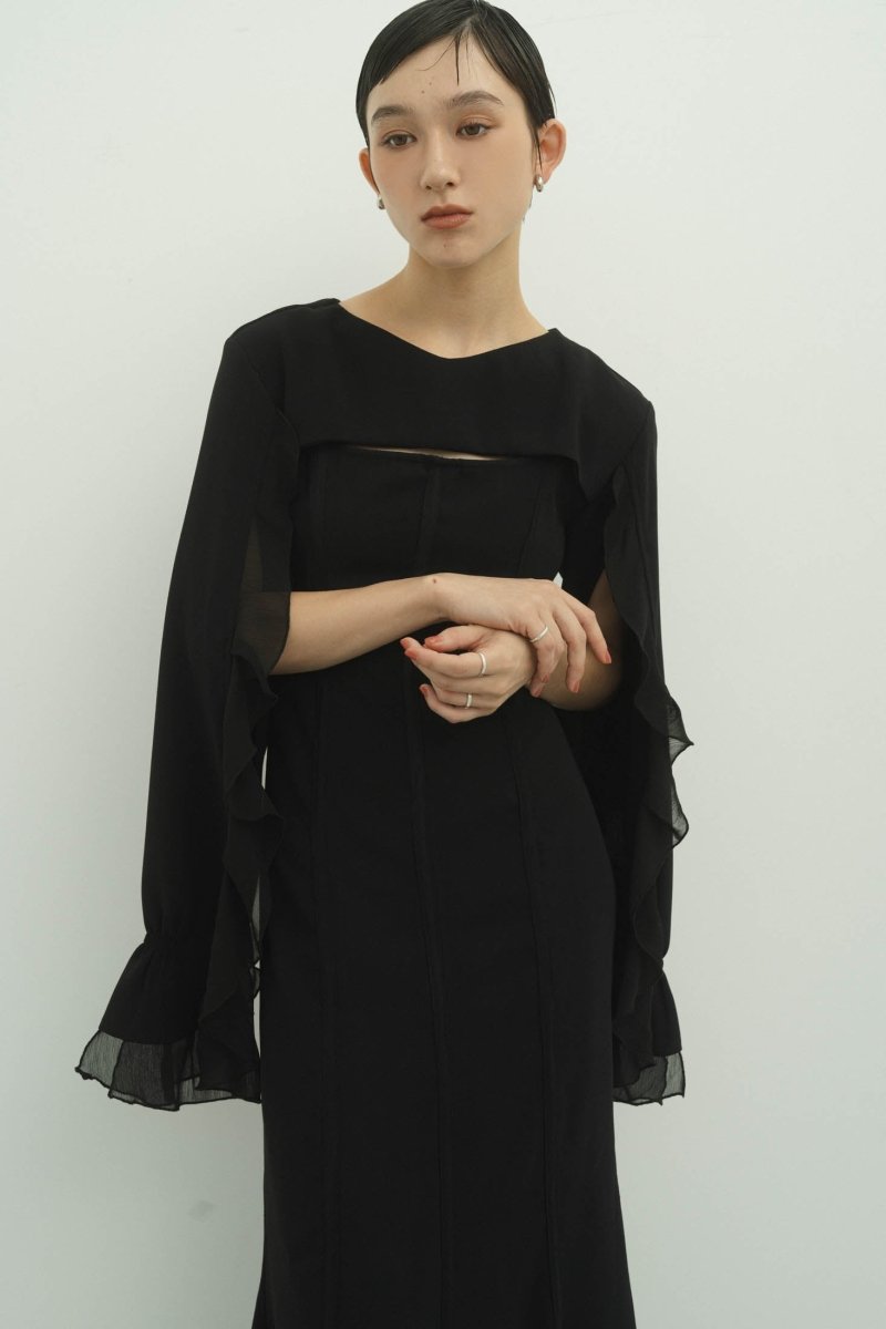 frill sleeves one piece/black | KNUTH MARF