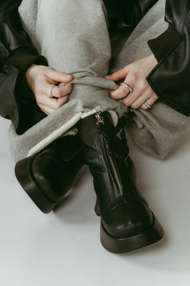 front zip platform boots/2color - KNUTH MARF