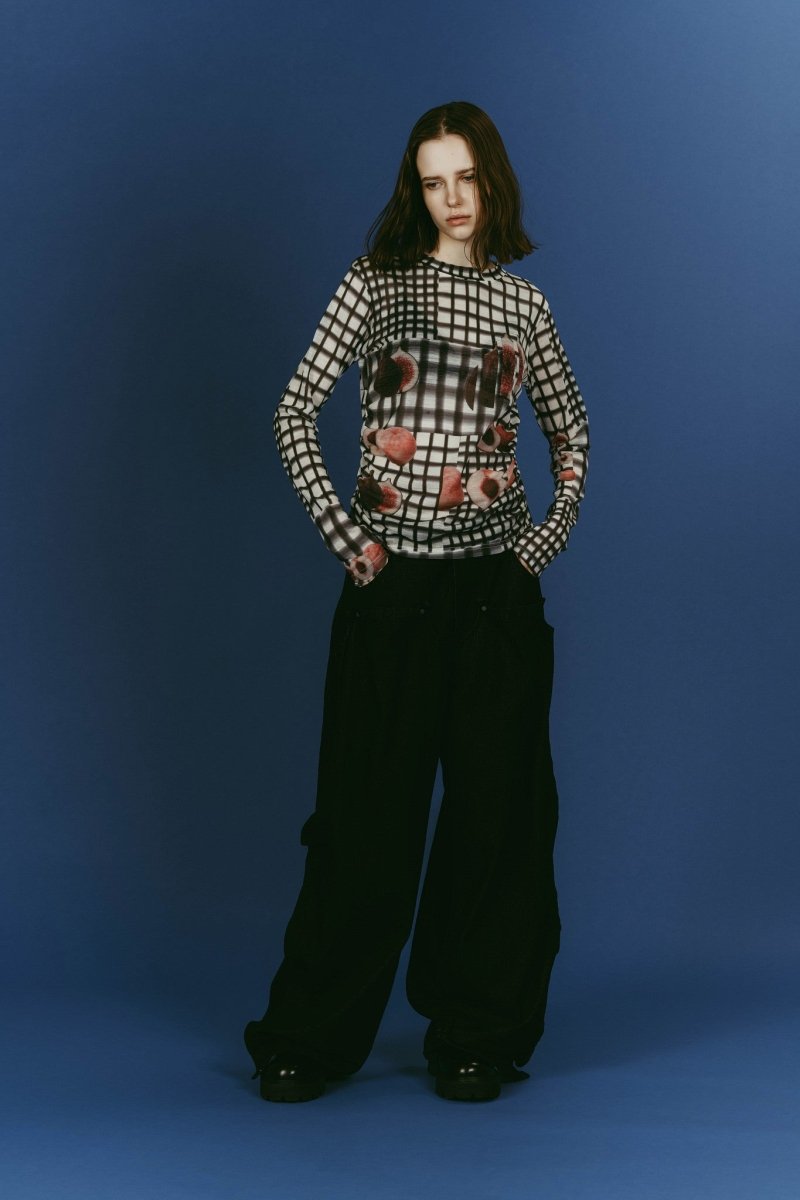 fruit - check print knit/black - KNUTH MARF