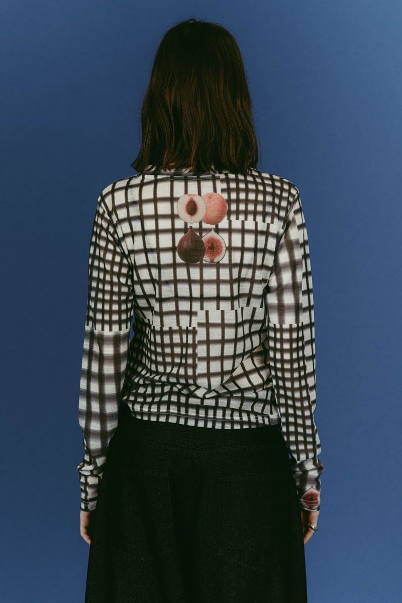 fruit - check print knit/black - KNUTH MARF