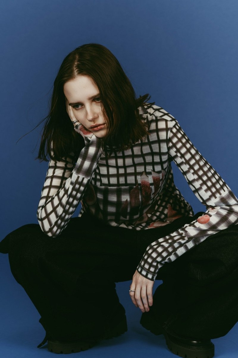 fruit - check print knit/black - KNUTH MARF