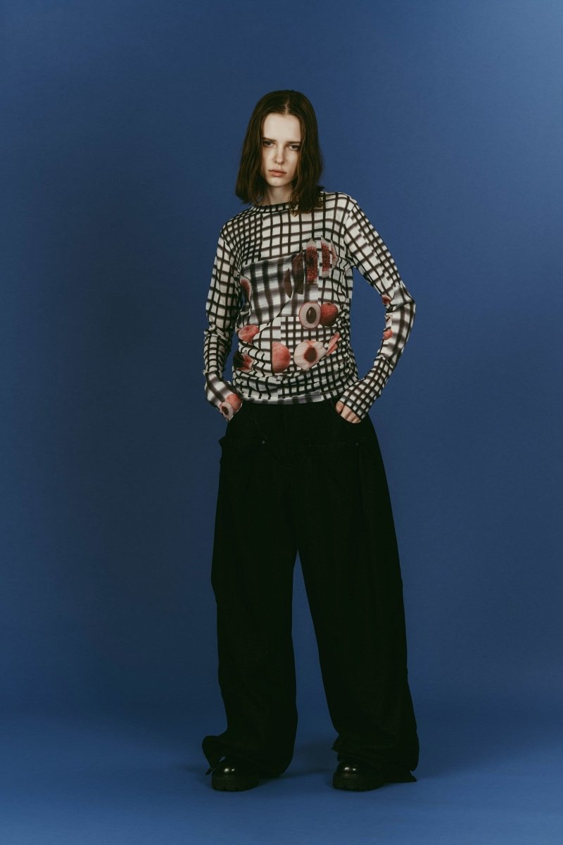 fruit - check print knit/black - KNUTH MARF