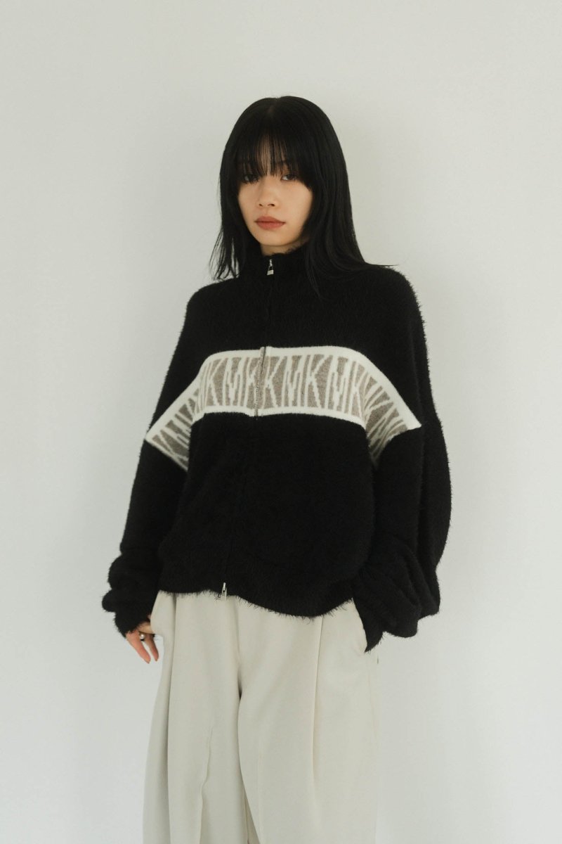 full zip motif cardigan/black - KNUTH MARF