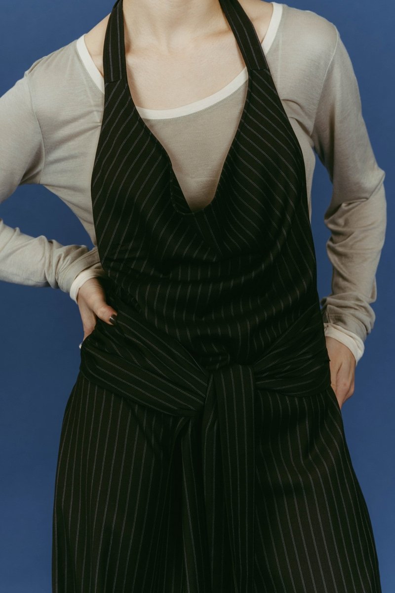 knuth marf サテンオールインワン halter neck all in one/gray | KNUTH MARF