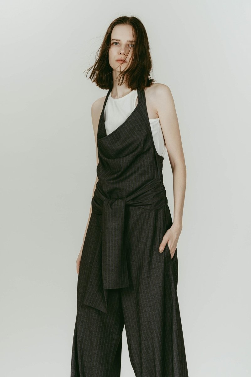 halter neck all in one/gray | KNUTH MARF