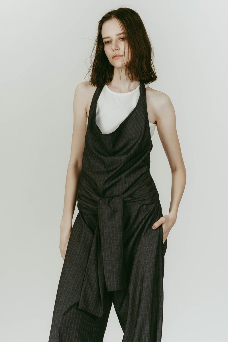 【Knuth Marf】　halter neck one piece halter neck all in one/gray | KNUTH MARF