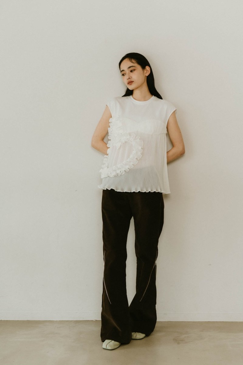 heart motif tulle tops/2color - KNUTH MARF
