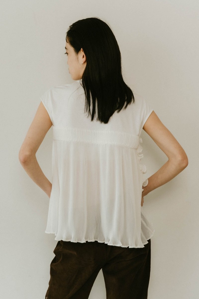 heart motif tulle tops/2color - KNUTH MARF