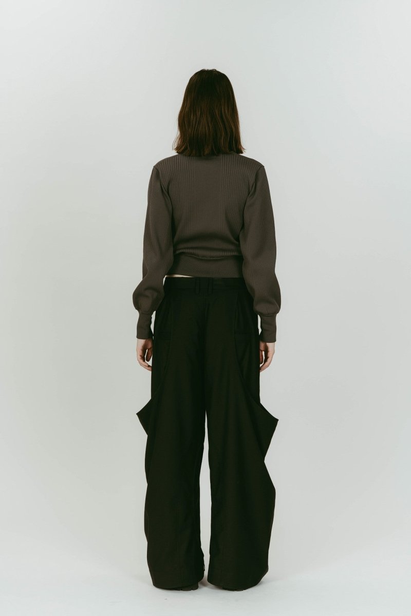 high-boot detail pants(unisex)/black | KNUTH MARF
