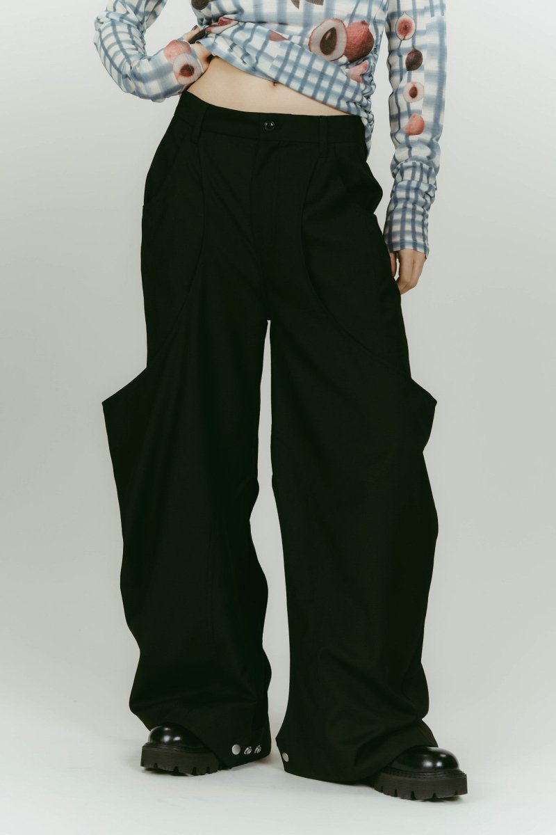 high - boot detail pants(unisex)/black - KNUTH MARF