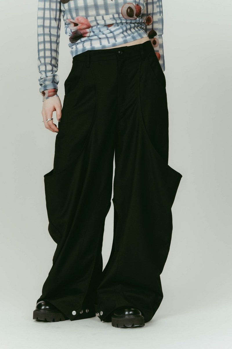 high - boot detail pants(unisex)/black - KNUTH MARF