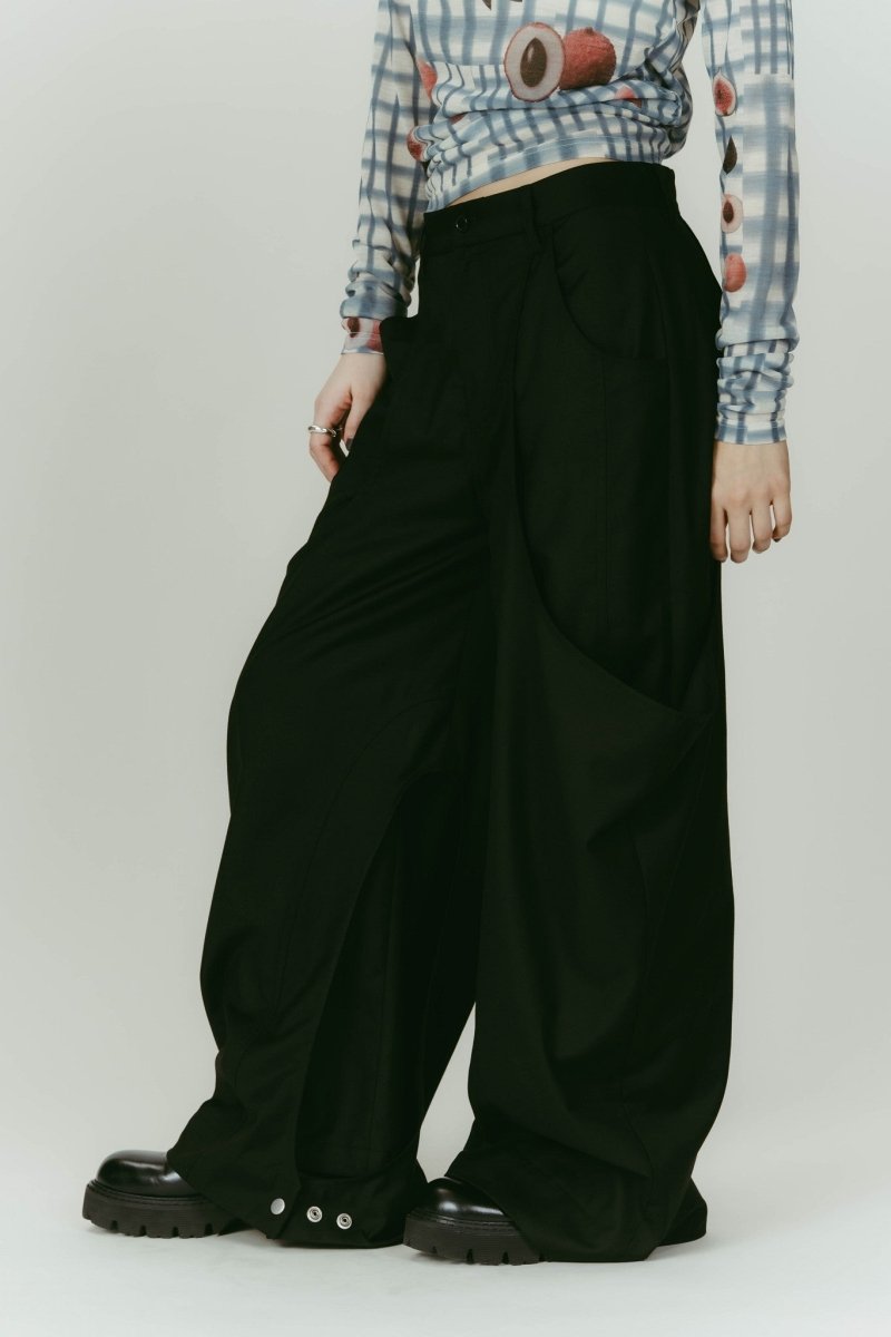 high - boot detail pants(unisex)/black - KNUTH MARF
