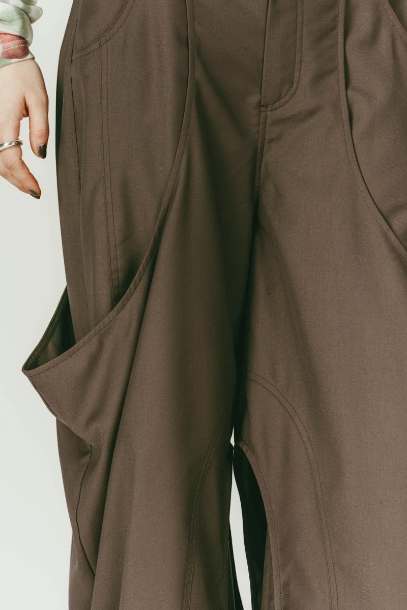 high-boot detail pants(unisex)/brown | KNUTH MARF