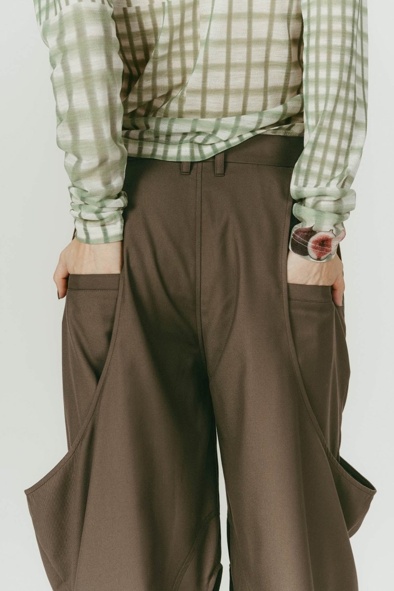 high - boot detail pants(unisex)/brown - KNUTH MARF