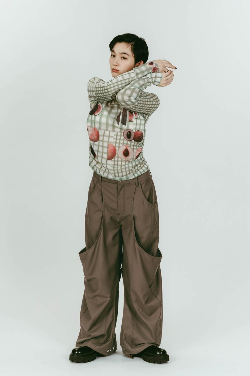 high-boot detail pants(unisex)/brown | KNUTH MARF