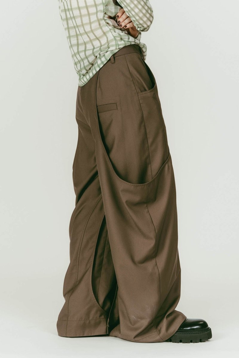 high - boot detail pants(unisex)/brown - KNUTH MARF