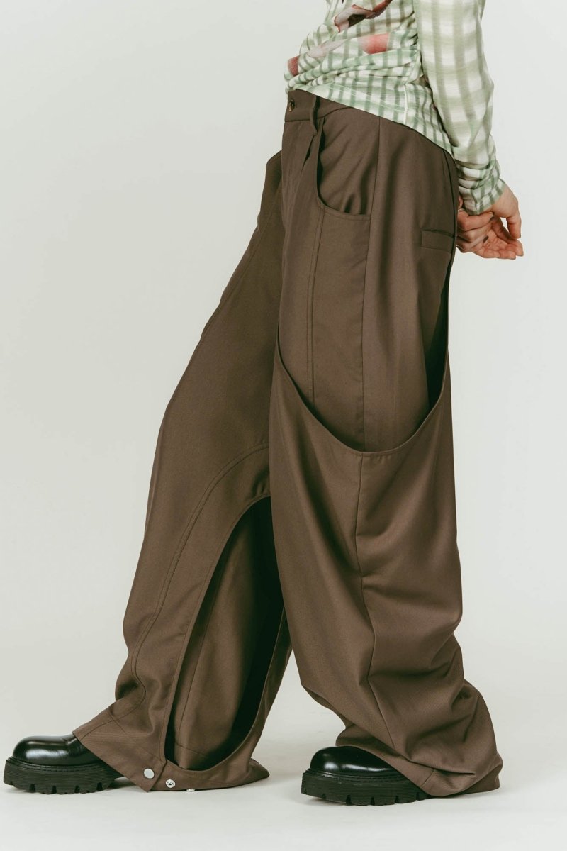 high-boot detail pants(unisex)/brown | KNUTH MARF
