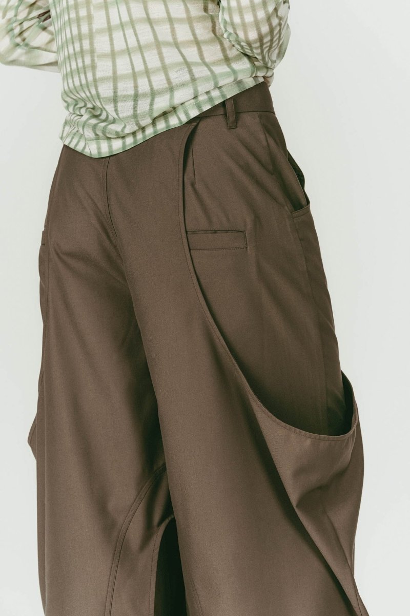 high-boot detail pants(unisex)/brown | KNUTH MARF