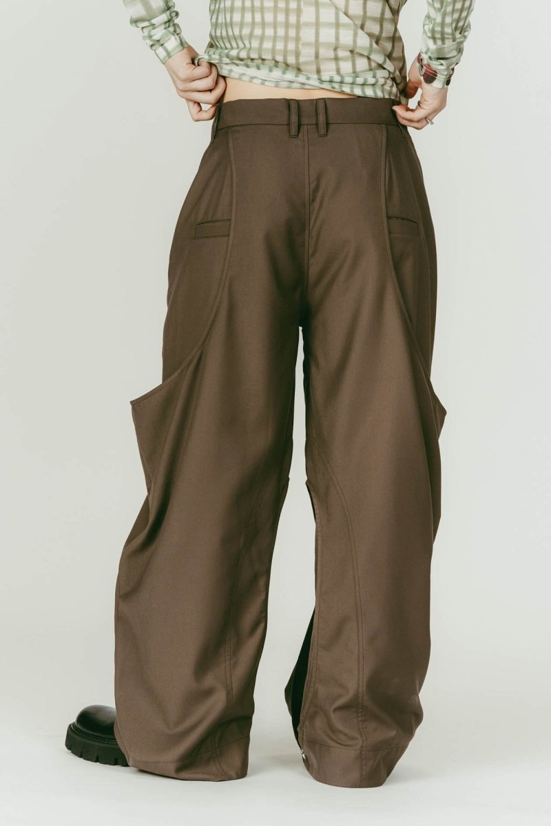 high-boot detail pants(unisex)/brown | KNUTH MARF