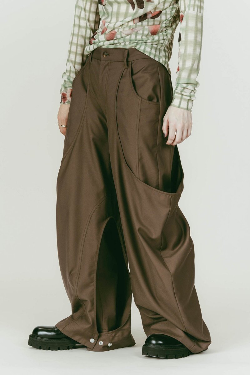 high - boot detail pants(unisex)/brown - KNUTH MARF