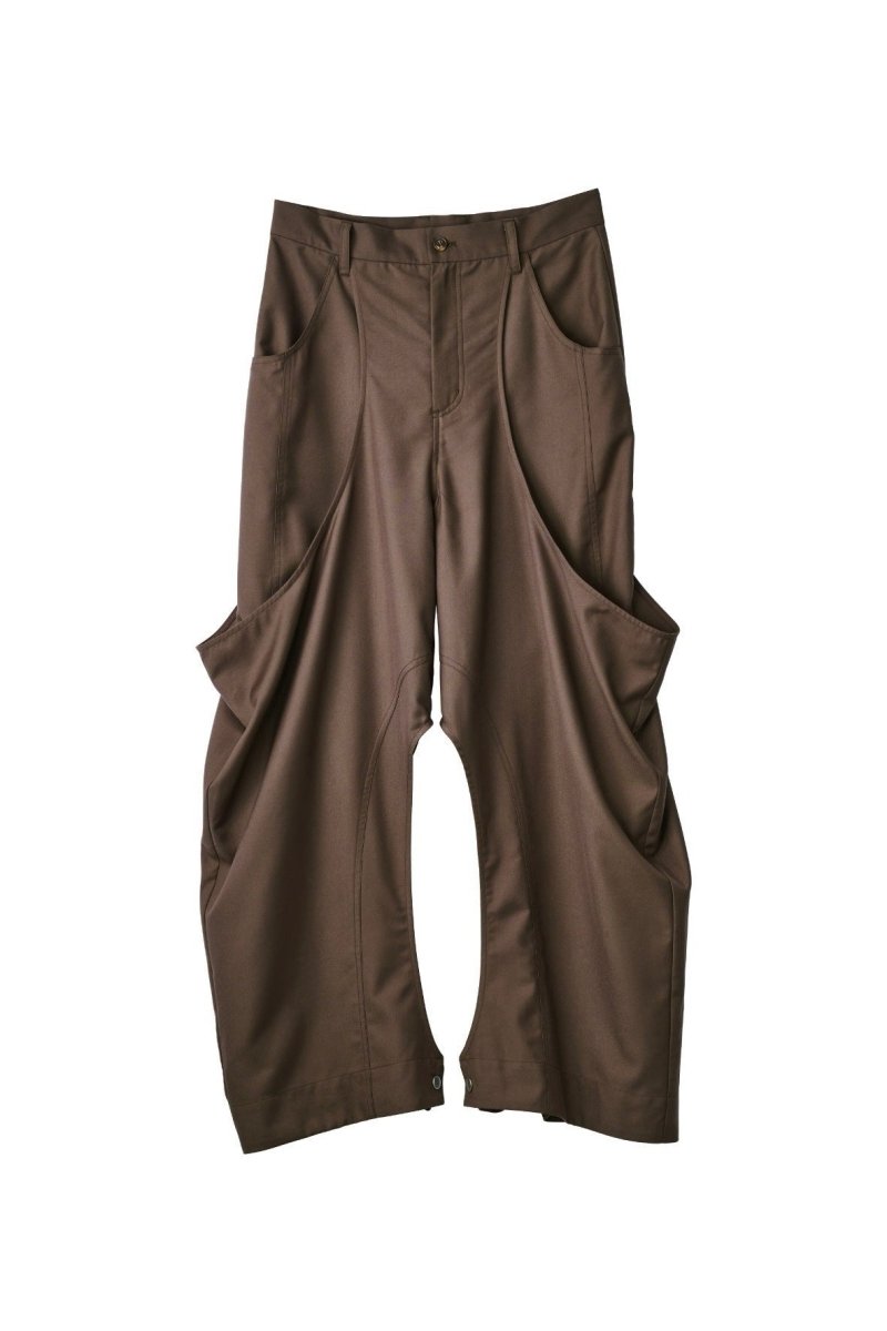 high-boot detail pants(unisex)/brown