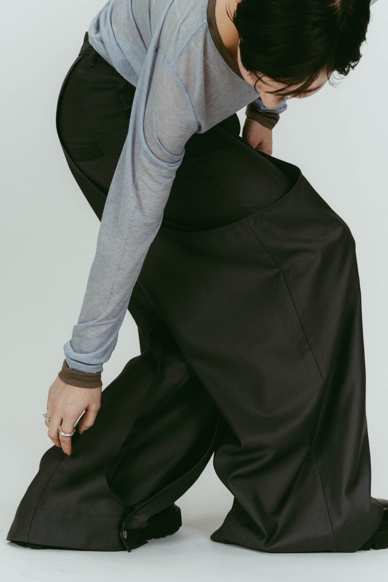 high-boot detail pants(unisex)/gray | KNUTH MARF