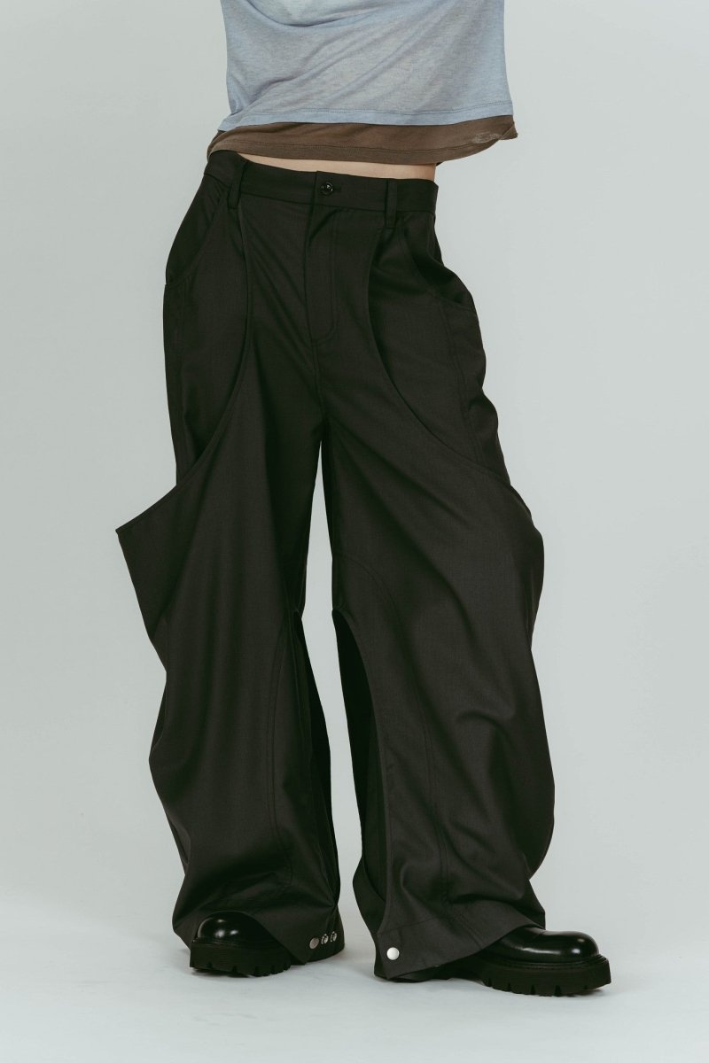 high-boot detail pants(unisex)/gray