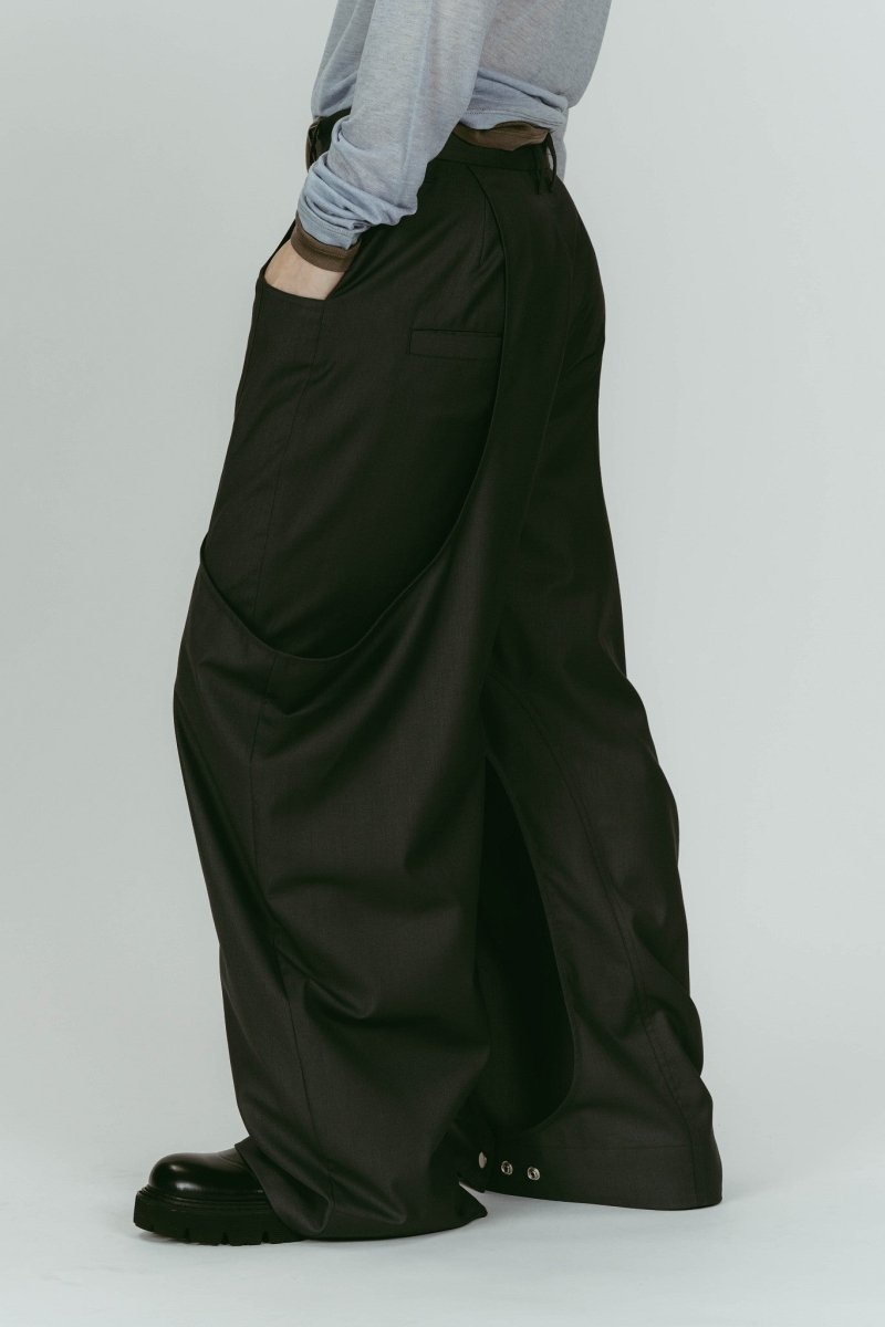 high-boot detail pants(unisex)/gray | KNUTH MARF