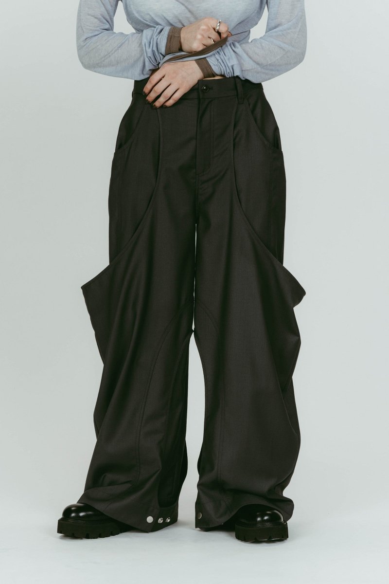 high - boot detail pants(unisex)/gray - KNUTH MARF