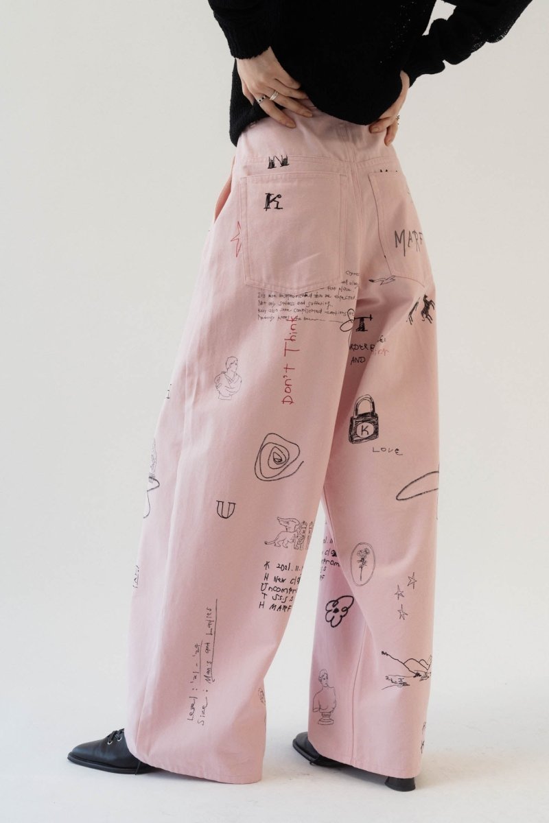 high waist tattoo pants(KotokaIzumi collab)/3color - KNUTH MARF