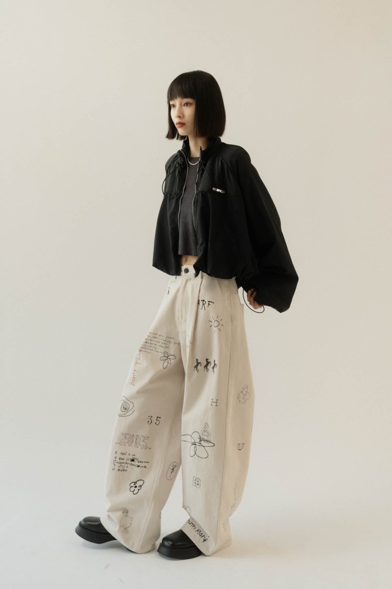 high waist tattoo pants(KotokaIzumi collab)/3color - KNUTH MARF