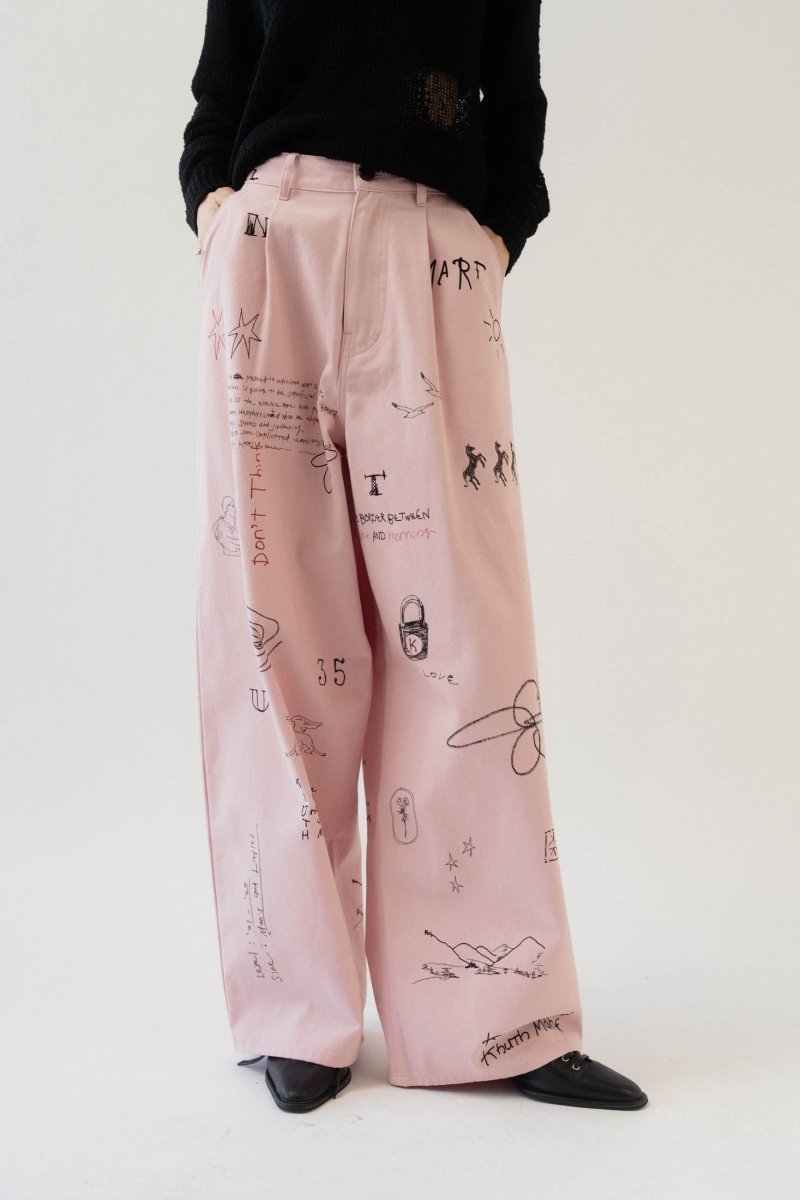 high waist tattoo pants(KotokaIzumi collab)/3color - KNUTH MARF