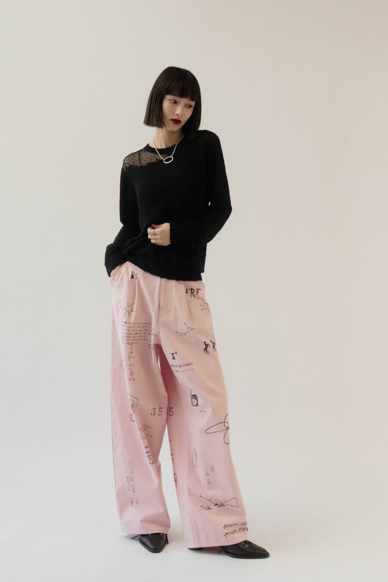 high waist tattoo pants(KotokaIzumi collab)/3color - KNUTH MARF