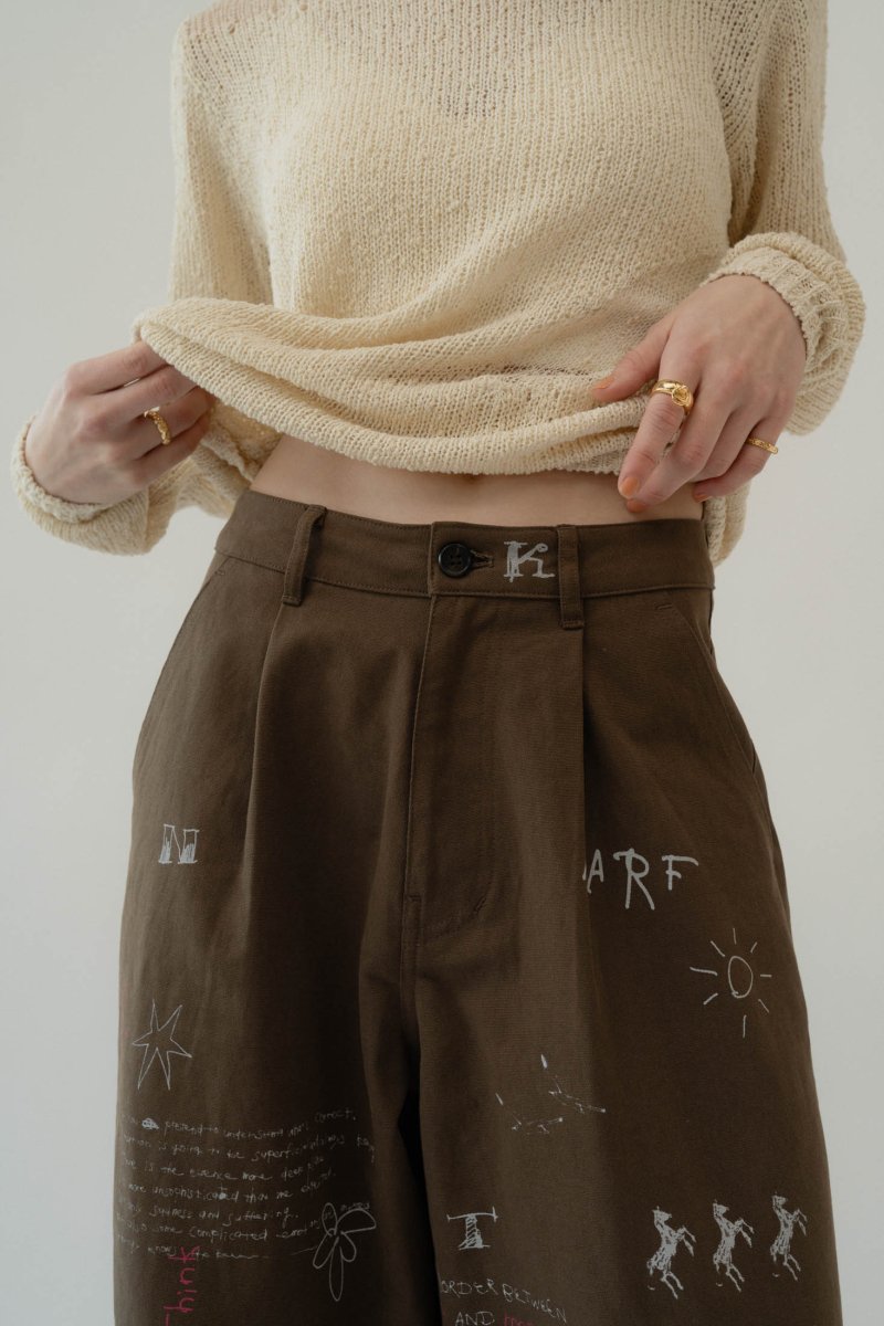 high waist tattoo pants(KotokaIzumi collab)/3color - KNUTH MARF