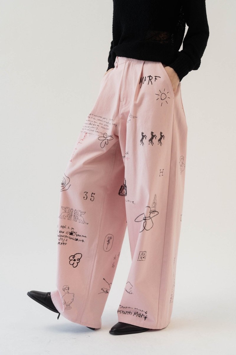 high waist tattoo pants(KotokaIzumi collab)/3color - KNUTH MARF