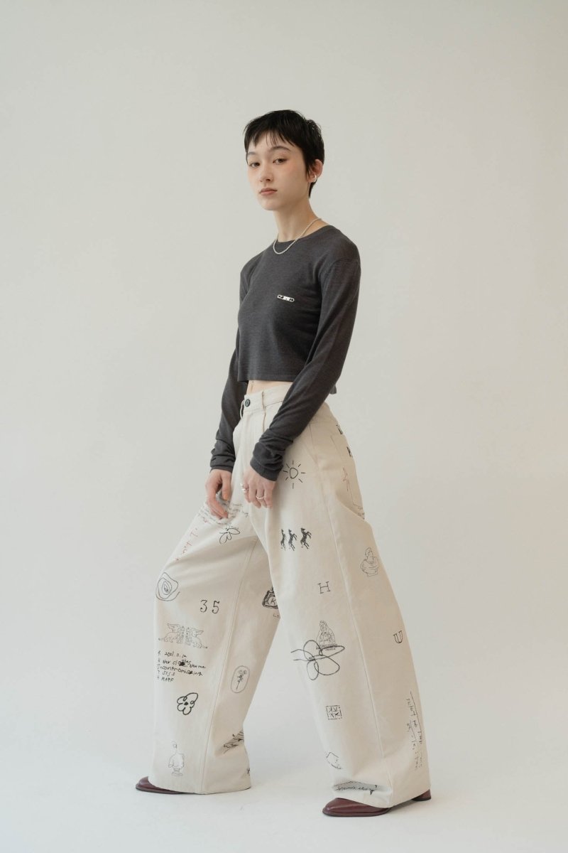 high waist tattoo pants(KotokaIzumi collab)/3color - KNUTH MARF