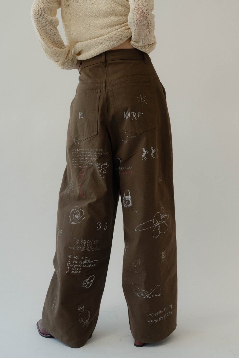 high waist tattoo pants(KotokaIzumi collab)/3color - KNUTH MARF