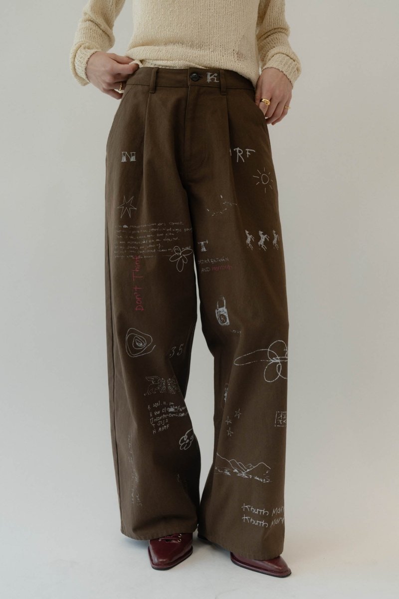 high waist tattoo pants(KotokaIzumi collab)/3color - KNUTH MARF