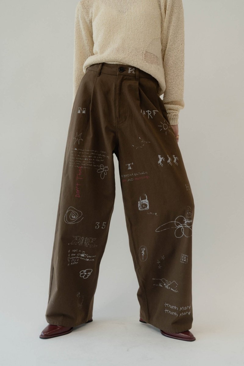 high waist tattoo pants(KotokaIzumi collab)/3color - KNUTH MARF