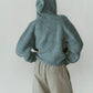 hooded cardigan knit/blue - KNUTH MARF