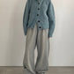 hooded cardigan knit/blue - KNUTH MARF