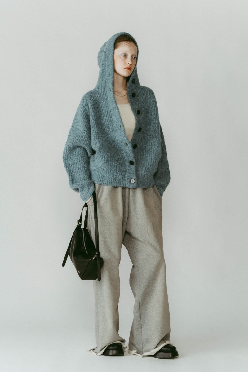 hooded cardigan knit/blue | KNUTH MARF