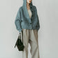 hooded cardigan knit/blue - KNUTH MARF