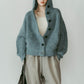 hooded cardigan knit/blue - KNUTH MARF