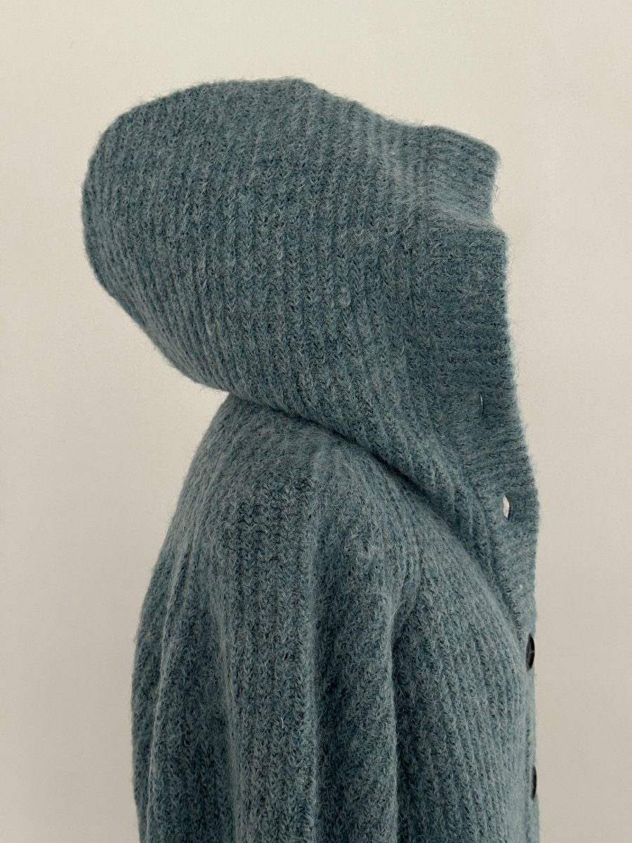 hooded cardigan knit/blue - KNUTH MARF
